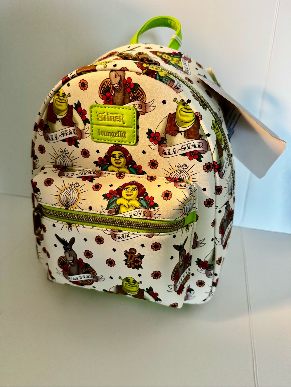 NWT Loungefly Tattoo flash Shrek Mini Backpack